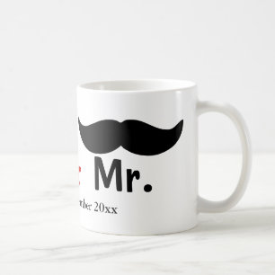 Caneca De Café Sr. e Sr. Mustache Gay personalizável