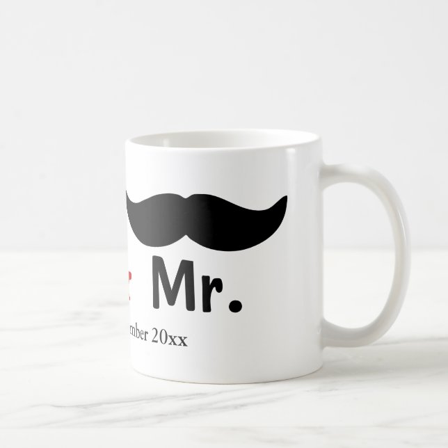 Caneca De Café Sr. e Sr. Mustache Gay personalizável (Direita)
