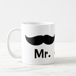 Caneca De Café Sr. e Sr. Mustache Gay Wedding