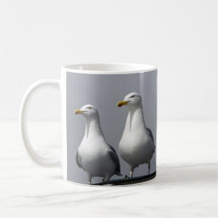 Caneca De Café Sr. e Sra. Gully Gaivota Romântica Costeira Humorí