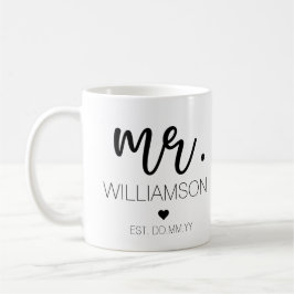 Caneca De Café Sr. Elegant Custom Name Wedding New Casal Gift