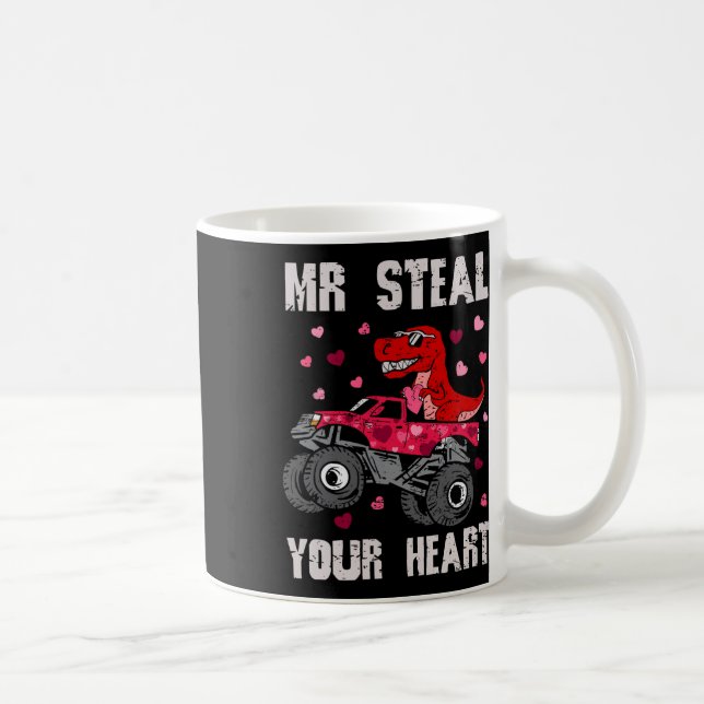 Caneca De Café Sr. Roube Seu Coração Caminhão Monstro Dinossauro  (Direita)
