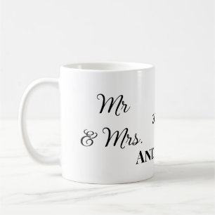 Caneca De Café Sr & Sra adicionar sobrenome data ano lembrancinha