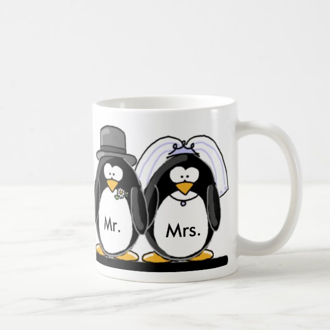 Caneca De Café Sr. & Sra. Pinguim (Direita)