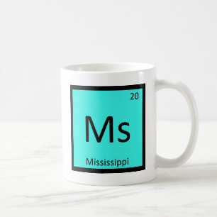 Caneca De Café Sr - Tabela Periódica da Química do Estado do Miss