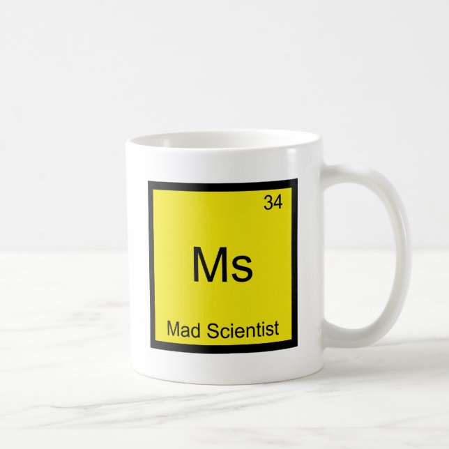 Caneca De Café Sra - Cientista Louca Símbolo de Elemento de Quími (Direita)