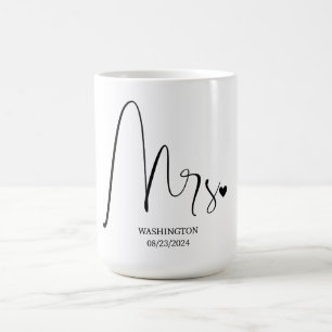 Caneca De Café Sra. Elegant Scripted Wedding Coffee Mug