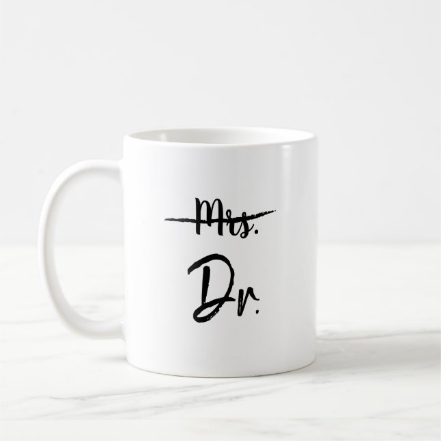 Caneca De Café Sra. Line Strikethrough Dr. Graduation Gift (Esquerda)