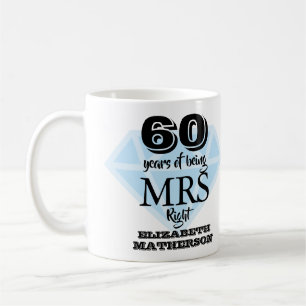 Caneca De Café Sra. Right Fun Diamond 60º Aniversário