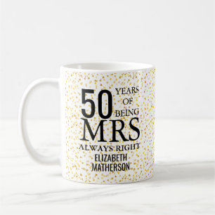 Caneca De Café Sra Sempre Certa Diversão 50º Aniversário