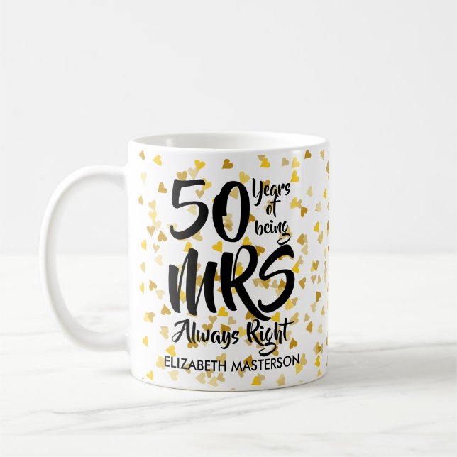 Caneca De Café Sra. Sempre Certa Diversão 50º Aniversário de Casa (Esquerda)