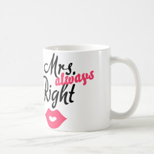 Caneca De Café Sra. "sempre" direita