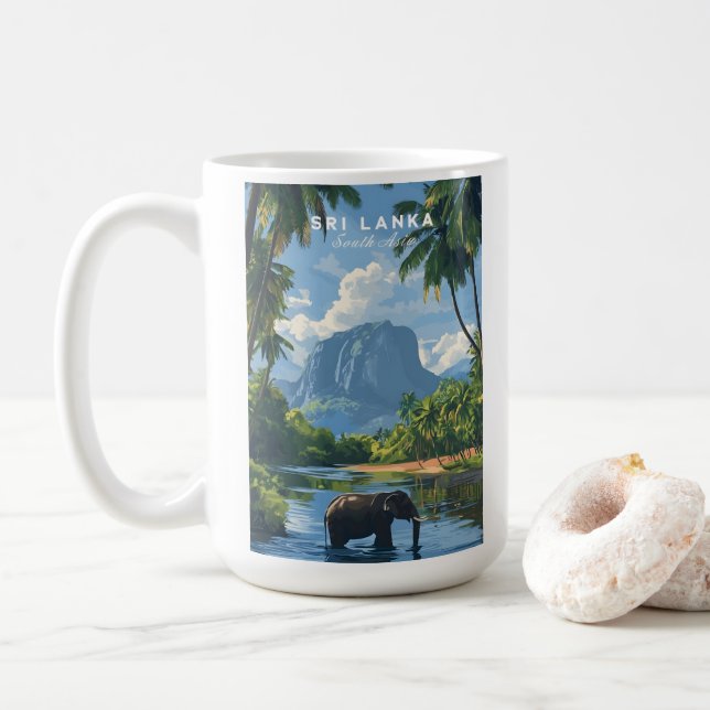 Caneca De Café Sri Lanka Elephant Jungle Coffee Mug (Com Donut)