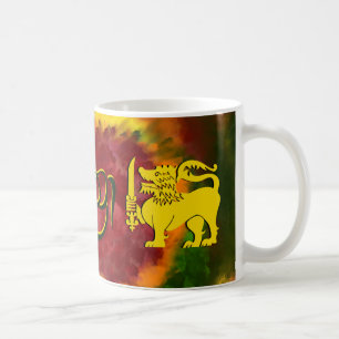 Caneca De Café Sri Lanka Flag Lion design para Sri Lanka