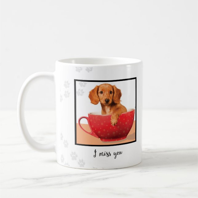 Caneca De Café Srta. Dachsund Puppy na Copa (Esquerda)
