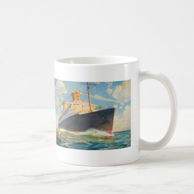 Caneca De Café SS Bremen no mar (Direita)