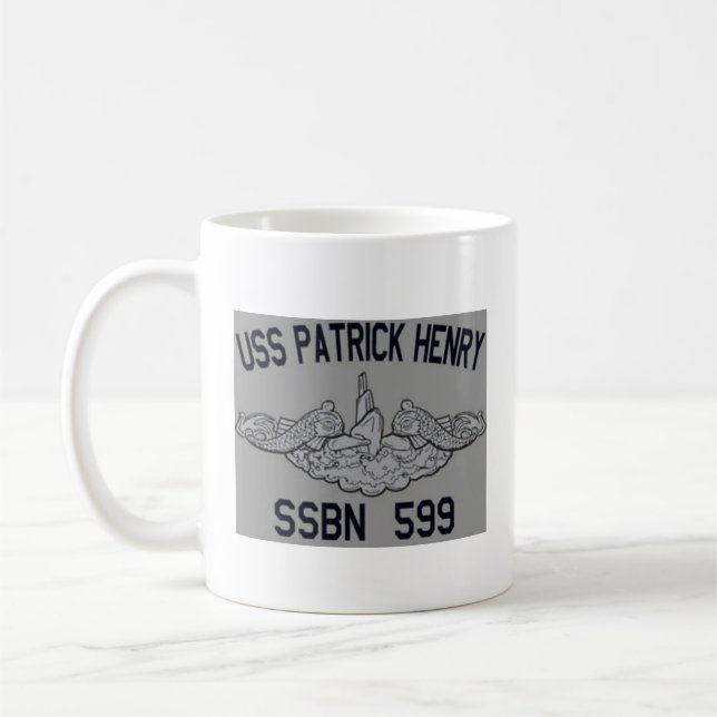 Caneca De Café SSBN 599 USA Patrick Henry (SSBN-599) Mug (Esquerda)