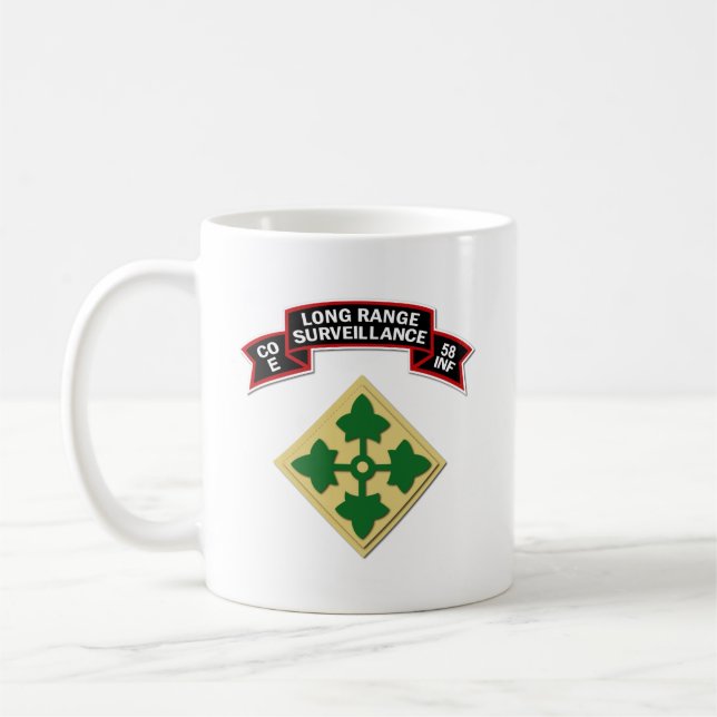 Caneca De Café SSI - E Co 58th Perfil de Infantaria (Ranger) (Esquerda)