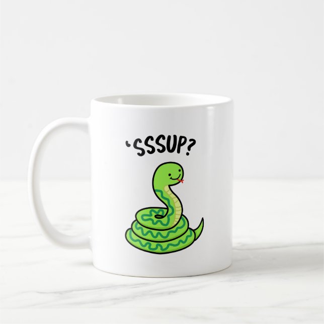 Caneca De Café Sssup Funny Hissing Cobra Pun (Esquerda)