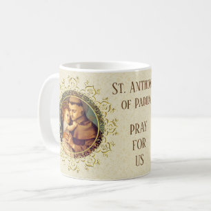 Caneca De Café St Anthony do bebê Jesus de Pádua religioso