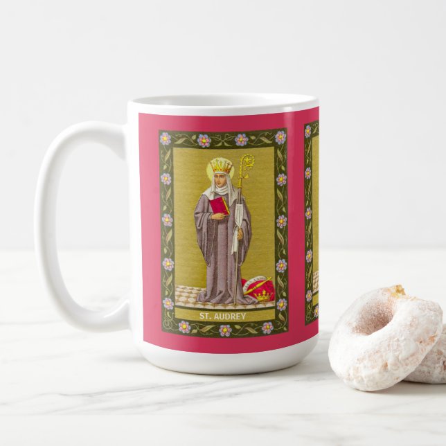 Caneca De Café St. Audrey (Etheldreda) (P 003) (Com Donut)