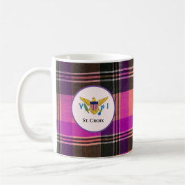 Caneca De Café St. Croix Virgin Islands Flag Madras USVI
