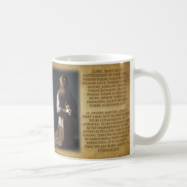Caneca De Café St Francis da oração de Assisi (Direita)