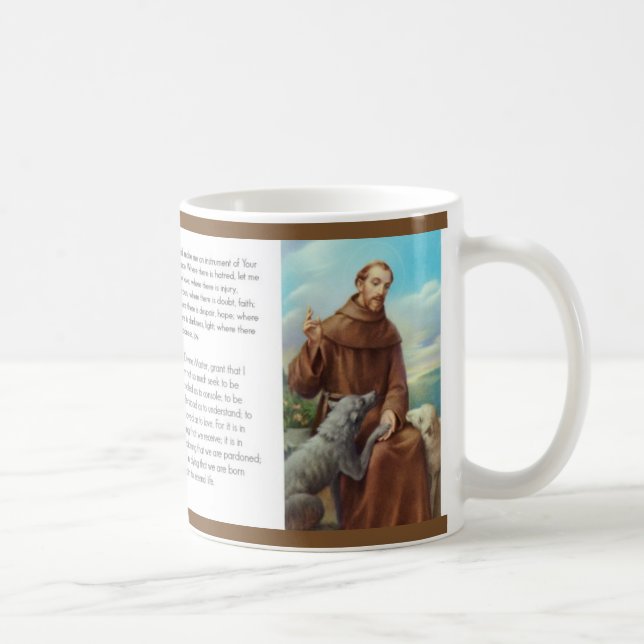 Caneca De Café St Francis de Assisi com lobo (Direita)