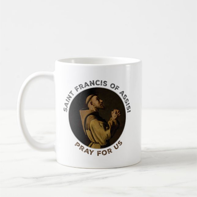 Caneca De Café St. Francis of Assisi Pray for Us (Esquerda)