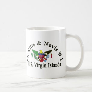 Caneca De Café St. Kitts e Nevis/E.U. Virgin Islands