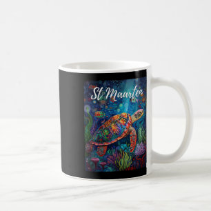 Caneca De Café St. Maarten Tartaruga Marinha Surf Viagem St. Mart