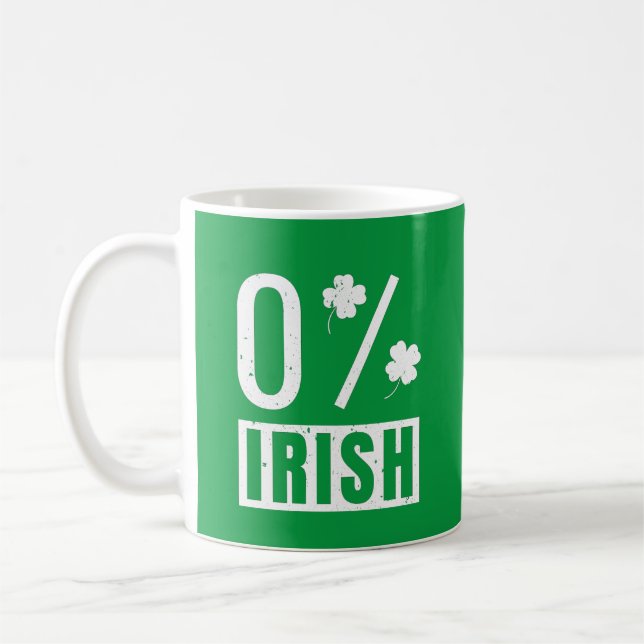 Caneca De Café St Patrick's Day 0% Irish Four Leaf Clover (Esquerda)