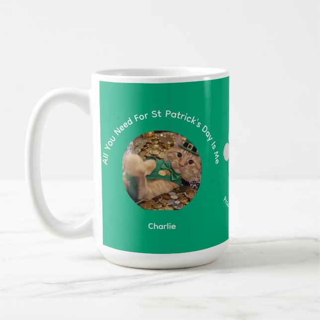 Caneca De Café St Patrick's Day Cat Photo Specialty Mug (Esquerda)