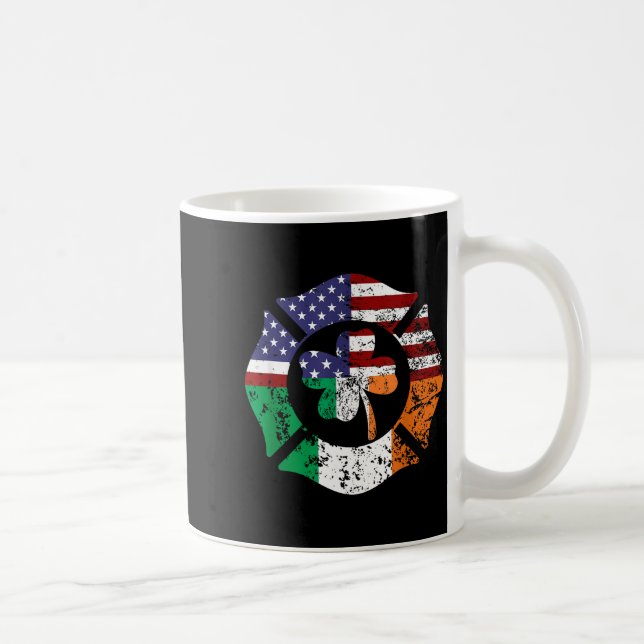 Caneca De Café St Patrick's Day Fireman Gift Proud Firefighter Qu (Direita)