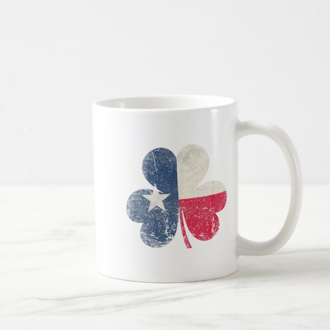 Caneca De Café St. Patricks Day Irish Clover Texas Texan  (Direita)