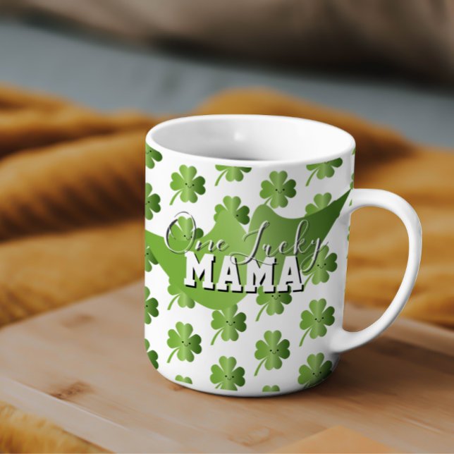 Caneca De Café St Patricks Day One Lucky Mom (Criador carregado)