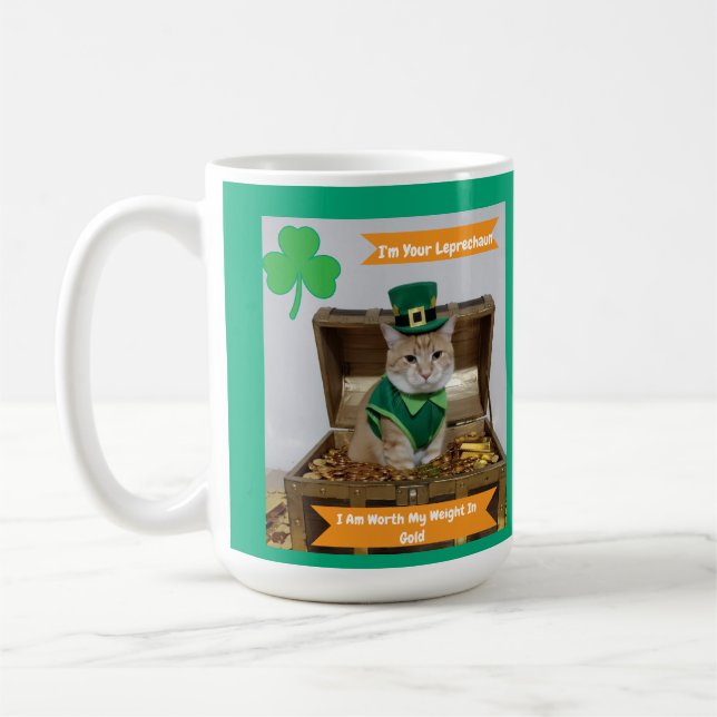 Caneca De Café St Patrick's Day with Cat Humor  (Esquerda)