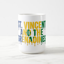 Caneca De Café St. Vincent Gotejamento | Desenho da Bandeira do