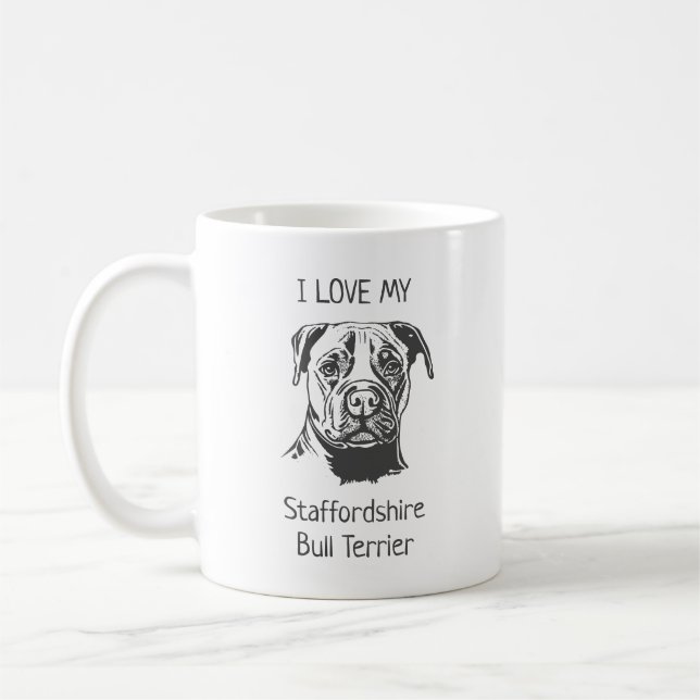 Caneca De Café Staffordshire Bull Terrier (Esquerda)