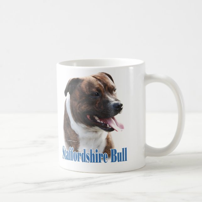 Caneca De Café Staffordshire Bull Terrier Name (Direita)