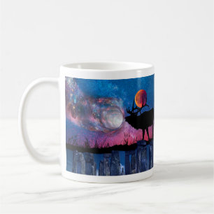 Caneca De Café Stag Crading Autumn Moon Antlers Mystical Mug