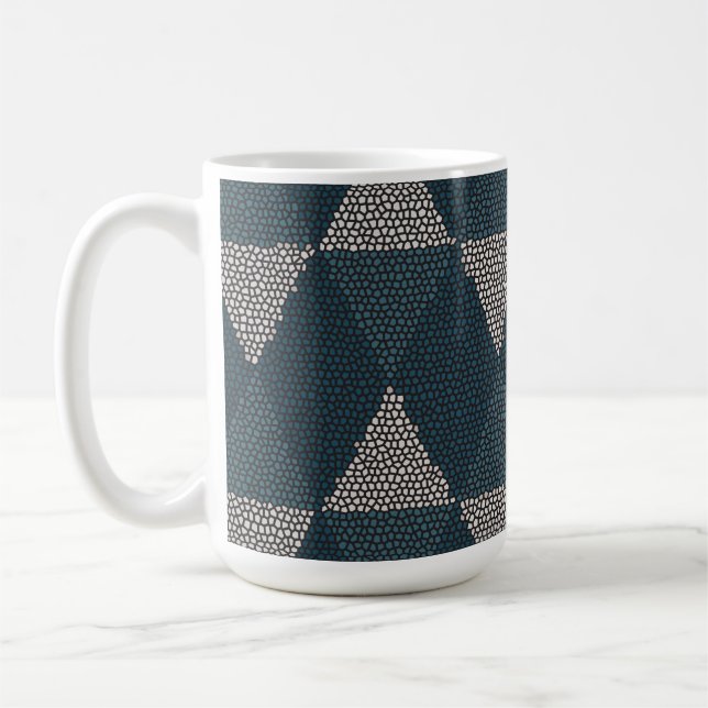 Caneca De Café Stained Glass Blue Diamond (Esquerda)