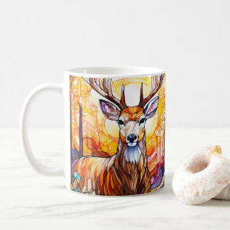 Caneca De Café Stained Glass Deer