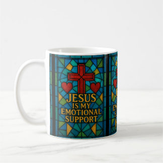 Caneca De Café Stained Glass Jesus Christian Gift