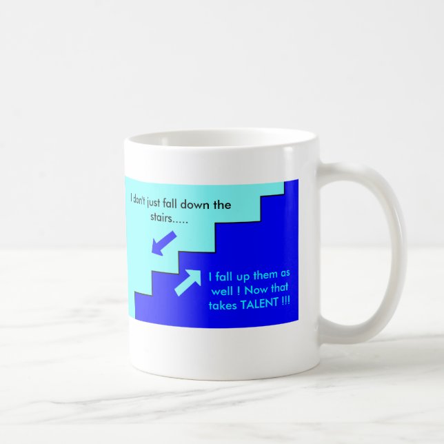 Caneca De Café stairsblue, eu apenas não caio para baixo as (Direita)