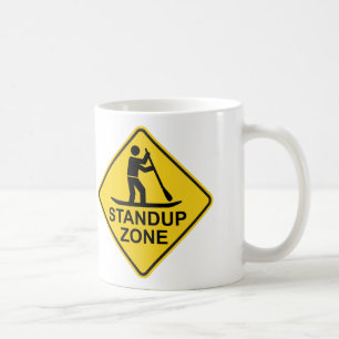 Caneca De Café Standup Paddleboard Zone Road Sign