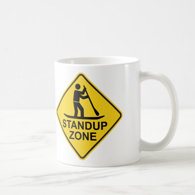 Caneca De Café Standup Paddleboard Zone Road Sign (Direita)