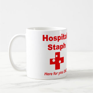 Caneca De Café Staph do hospital (vermelho & branco)