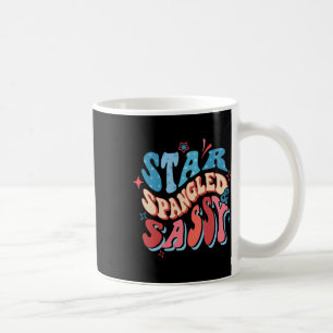 Caneca De Café Star Spangled e Sy Independence Day Groovy 4th O