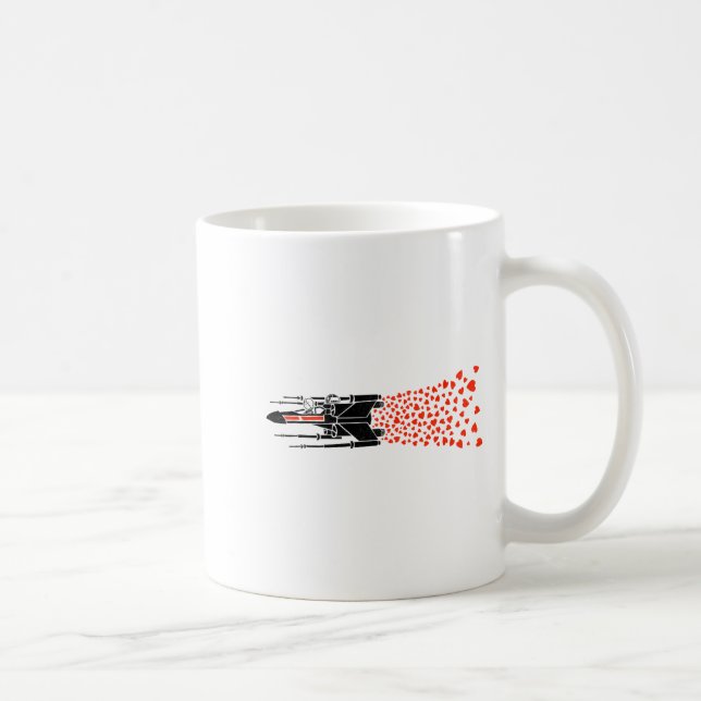 Caneca De Café Star War Valentines Day Luke R2 D2 X Wing Hearts  (Direita)
